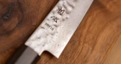 Hayabusa Petty VG-10 Tsuchime Damascus Ebony 150mm (5.9") 12 Hayabusa Petty VG-10 Tsuchime Damascus Ebony 150mm (5.9") -Sharpedge Shop 420107071675 HayabusaPettyVG 10TsuchimeDamascus150mm monoebonyhandle 5