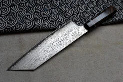 Bunka Black Damascus 200mm (7.9") -Sharpedge Shop BunkaBlackDamascus200mm 4