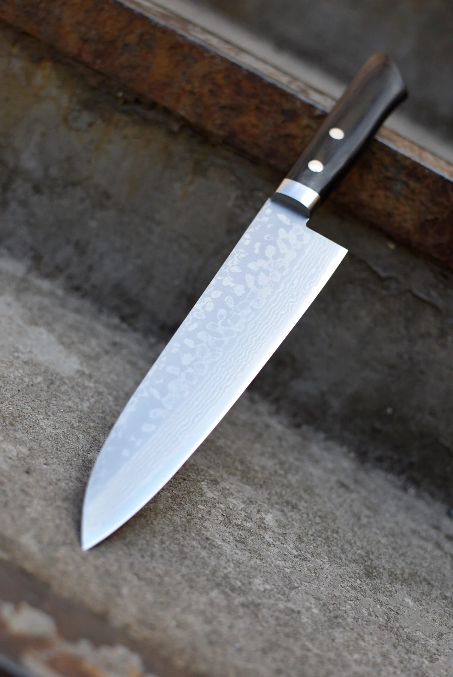 Etsu Village Gyuto Damascus Black 180mm (7.1") 7 Etsu Village Gyuto Damascus Black 180mm (7.1") - Image 5