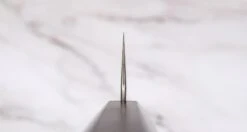 Hayabusa Santoku VG-10 Tsuchime Damascus Ebony 180mm (7.1") -Sharpedge Shop Hayabusa Santoku VG 10 Tsuchime Damascus 180 mm mono ebony handle 3