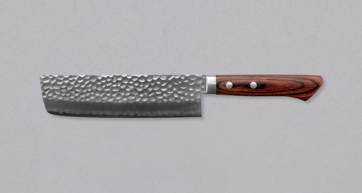 Etsu Village Hammered Nakiri Wide 165mm (6.5") 4 Etsu Village Hammered Nakiri Wide 165mm (6.5") - Image 2