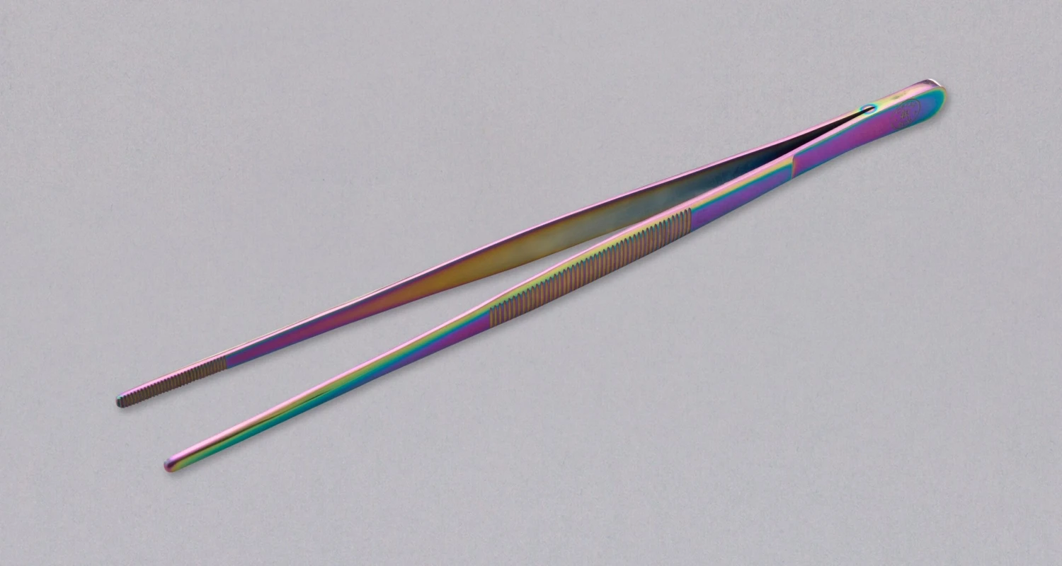 Large Plating Tweezers RAINBOW - 255mm (10.0") 3 Large Plating Tweezers RAINBOW - 255mm (10.0")