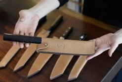 Leather Saya Nakiri [knife Sheath] - 180mm (7.1") -Sharpedge Shop Leather Saya Nakiri knife sheath 180mm 7.1 details 22055410927