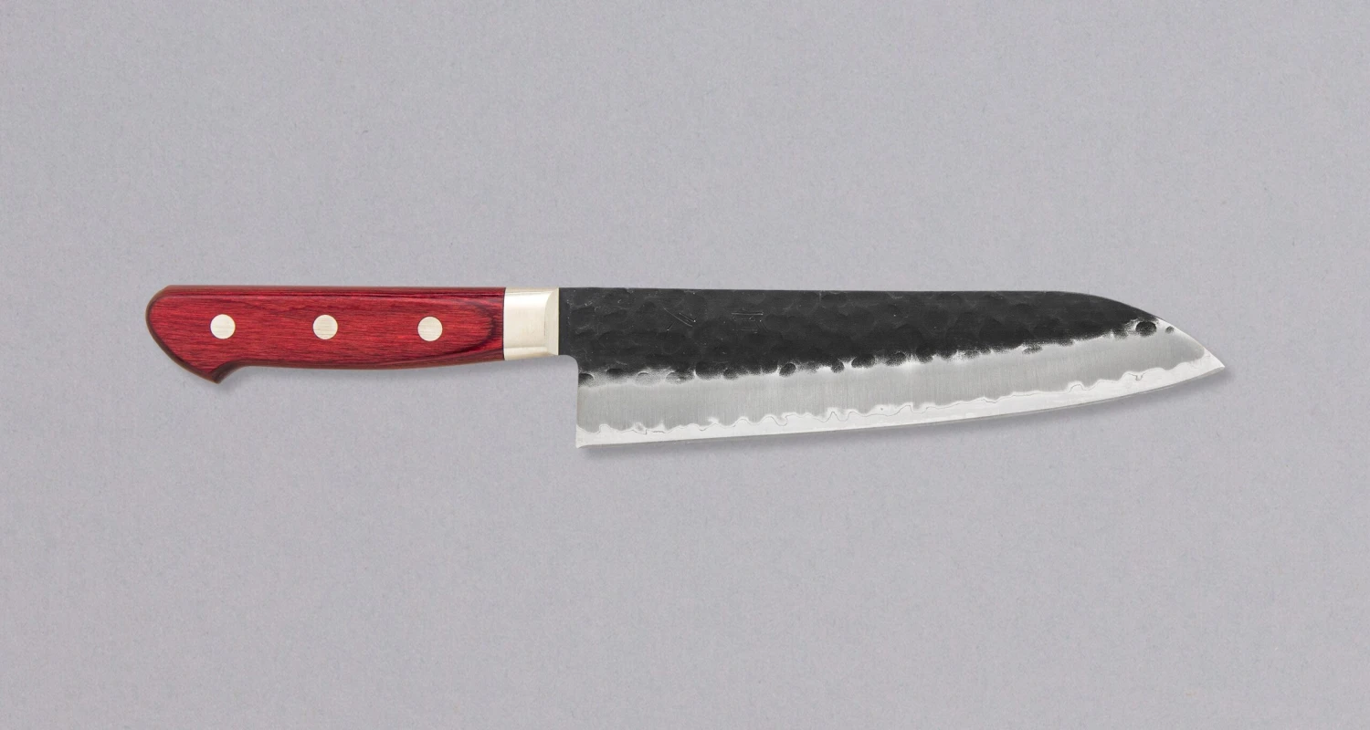 Tsunehisa Santoku Kuro-uchi Morado Red 180mm (7.1") 3 Tsunehisa Santoku Kuro-uchi Morado Red 180mm (7.1")