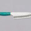 Nigara Santoku SG2 Migaki Tsuchime Green-Turquoise 180mm (7.1") -Sharpedge Shop NigaraSantokuSG2MigakiTsuchimeTurquoise180mm 420108101625 1