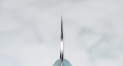 Nigara Santoku SG2 Migaki Tsuchime Green-Turquoise 180mm (7.1") -Sharpedge Shop NigaraSantokuSG2MigakiTsuchimeTurquoise180mm 420108101625 3