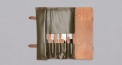 SharpEdge Chef's Leather Knife Roll [green] / Holds 6 Knives -Sharpedge Shop SharpEdgeusnjenatorbazanoze zelena sestnozev 220562001611 3