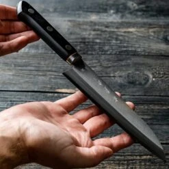 Kawamura Aoki Santoku Black 165mm (6.5") 16 Kawamura Aoki Santoku Black 165mm (6.5") -Sharpedge Shop WarikomiAokiSantoku 2